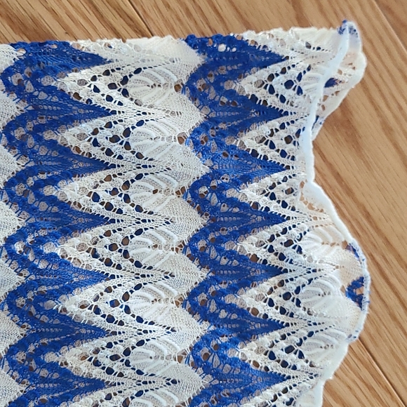 Shein Swim Cover-up Beach Capris.  Size Small*  Blue/White Chevron - Picture 4 of 7